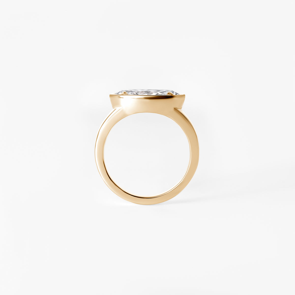 2.08CTW Oval East West Bezel Engagement Ring
