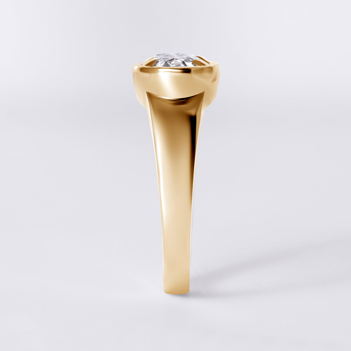 Bespoke Oval (2.08CTW) East/West Bezel Ring, Yellow Gold