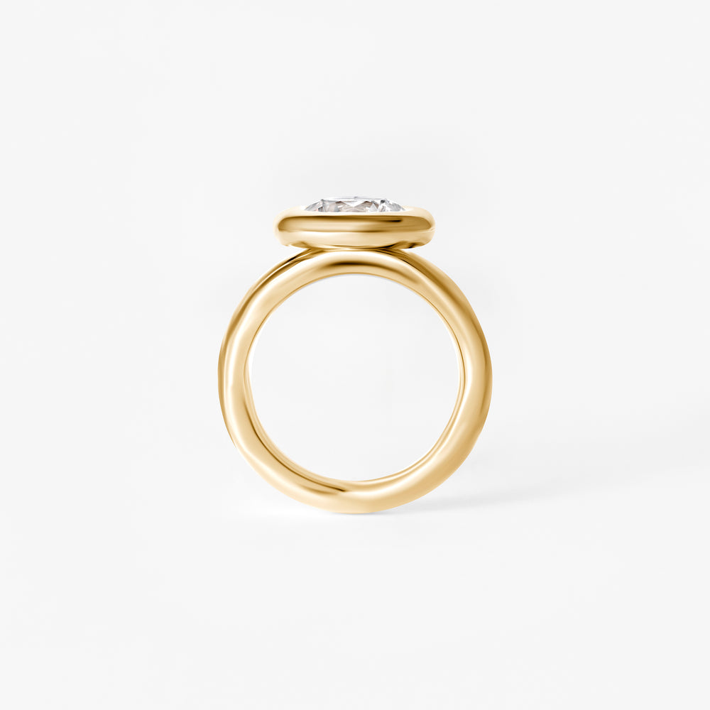 3.01CT Round Bezel Double Band Engagement Ring