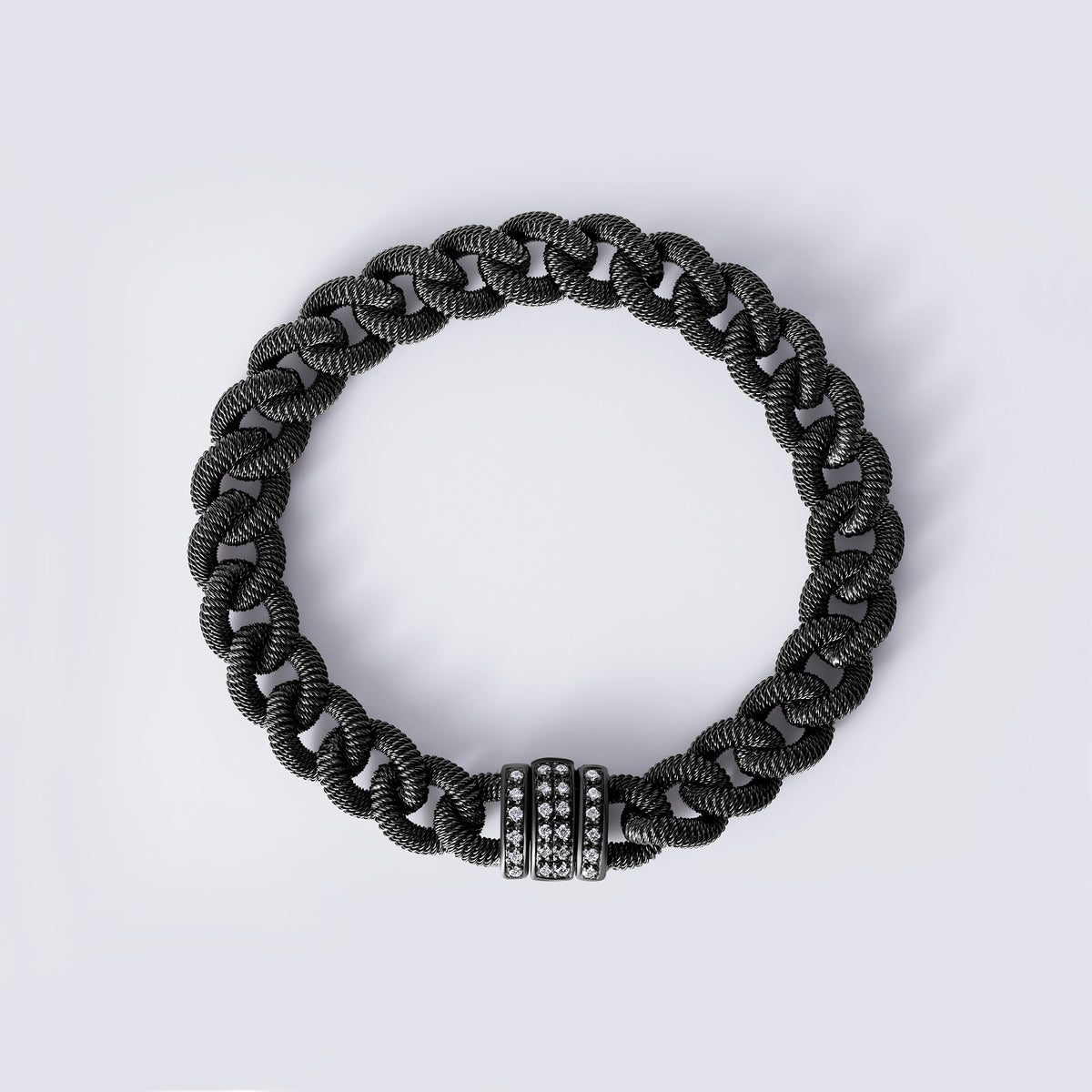 Black Rhodium Chain Link Bracelet, Sterling Silver