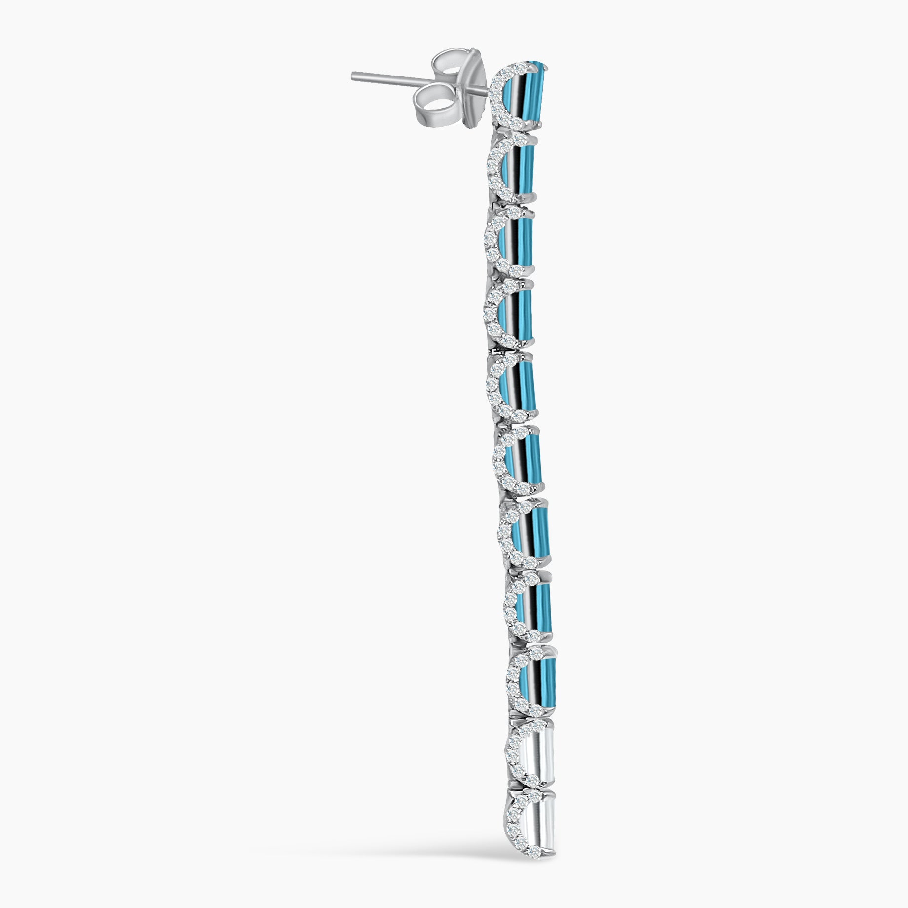 Blue Ombré Lab Diamond Linear Earring