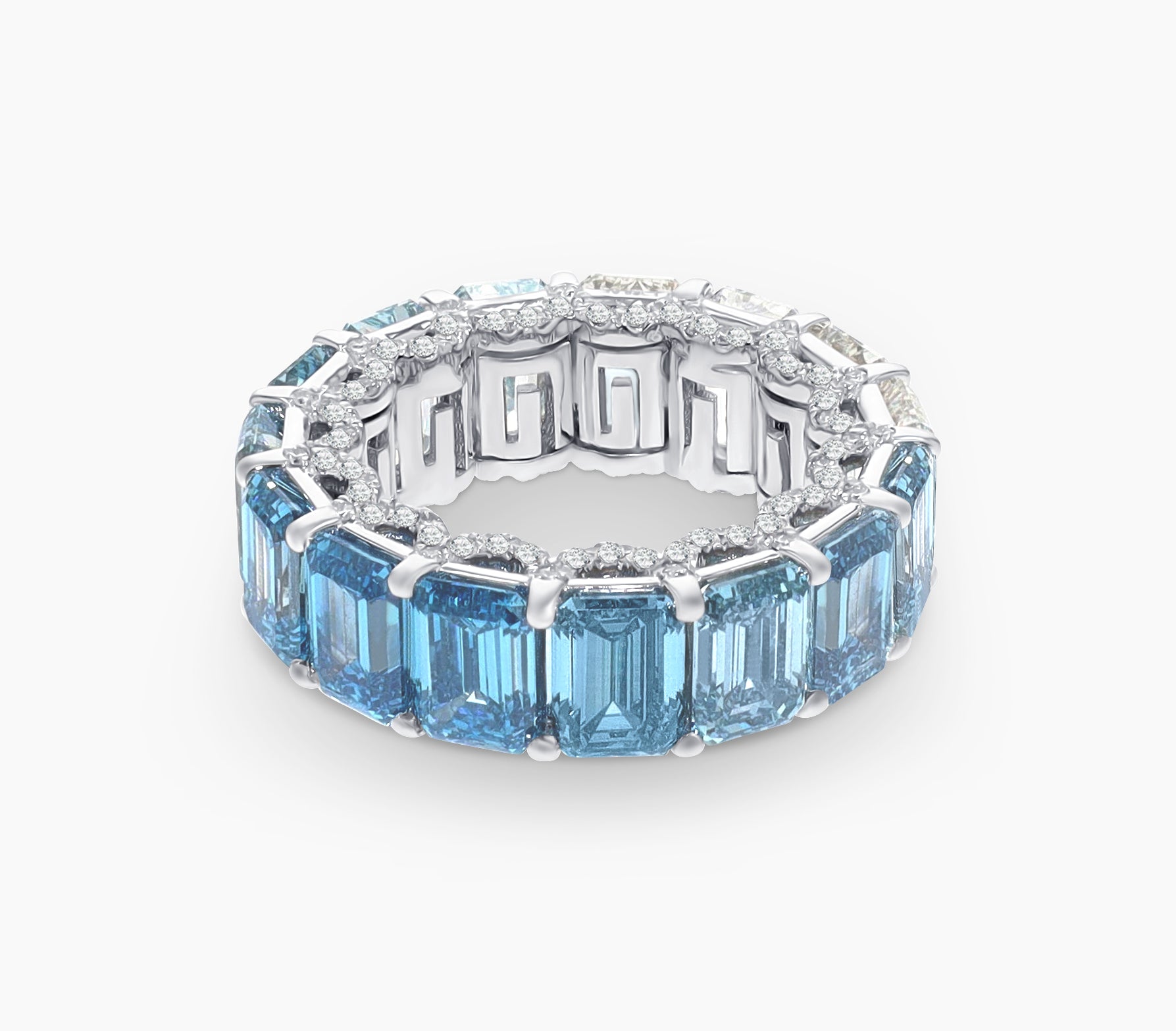 Blue Ombré Lab Diamond Anniversary Band