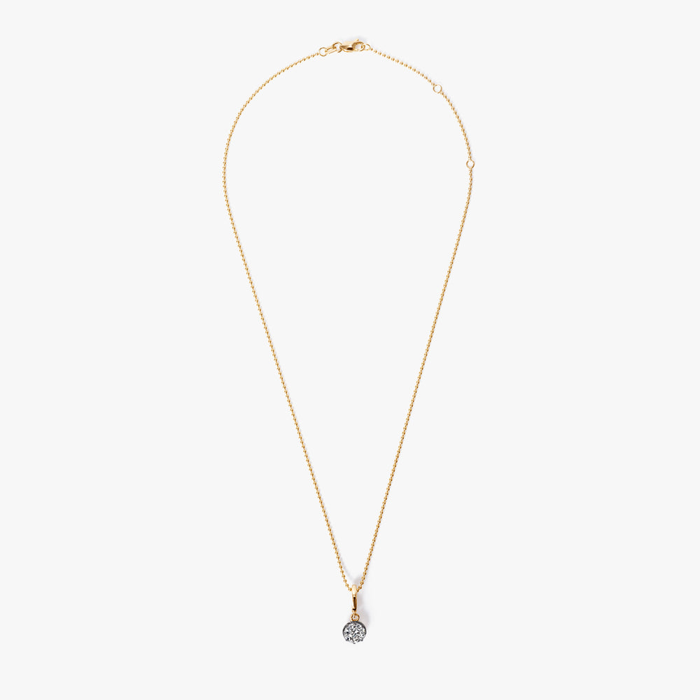 Round Diamond Black Rhodium Pendant