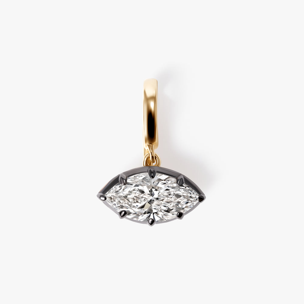Marquise Diamond East/West Black Rhodium Pendant