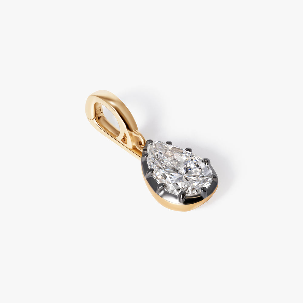 Pear Diamond Black Rhodium Pendant