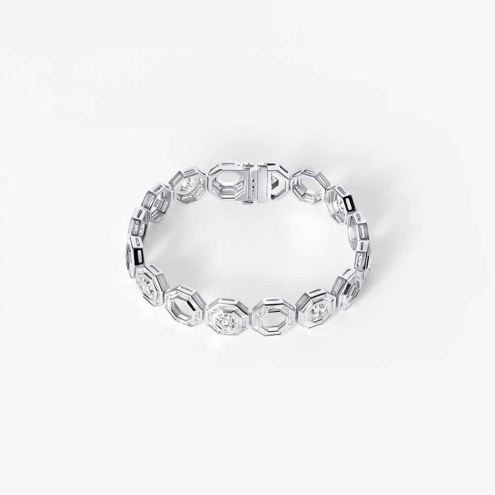 Octagon and Baguette Diamond Bracelet