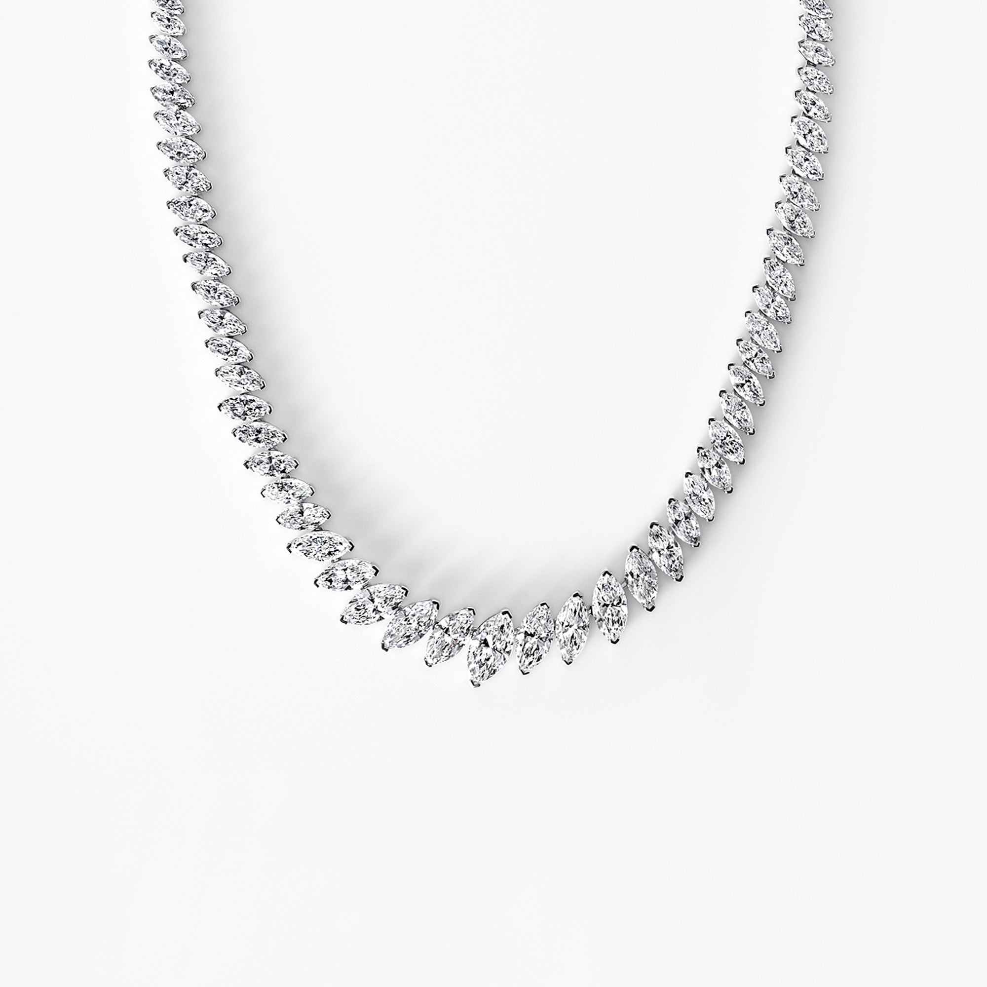 Marquise Diamond Graduating Tennis Necklace