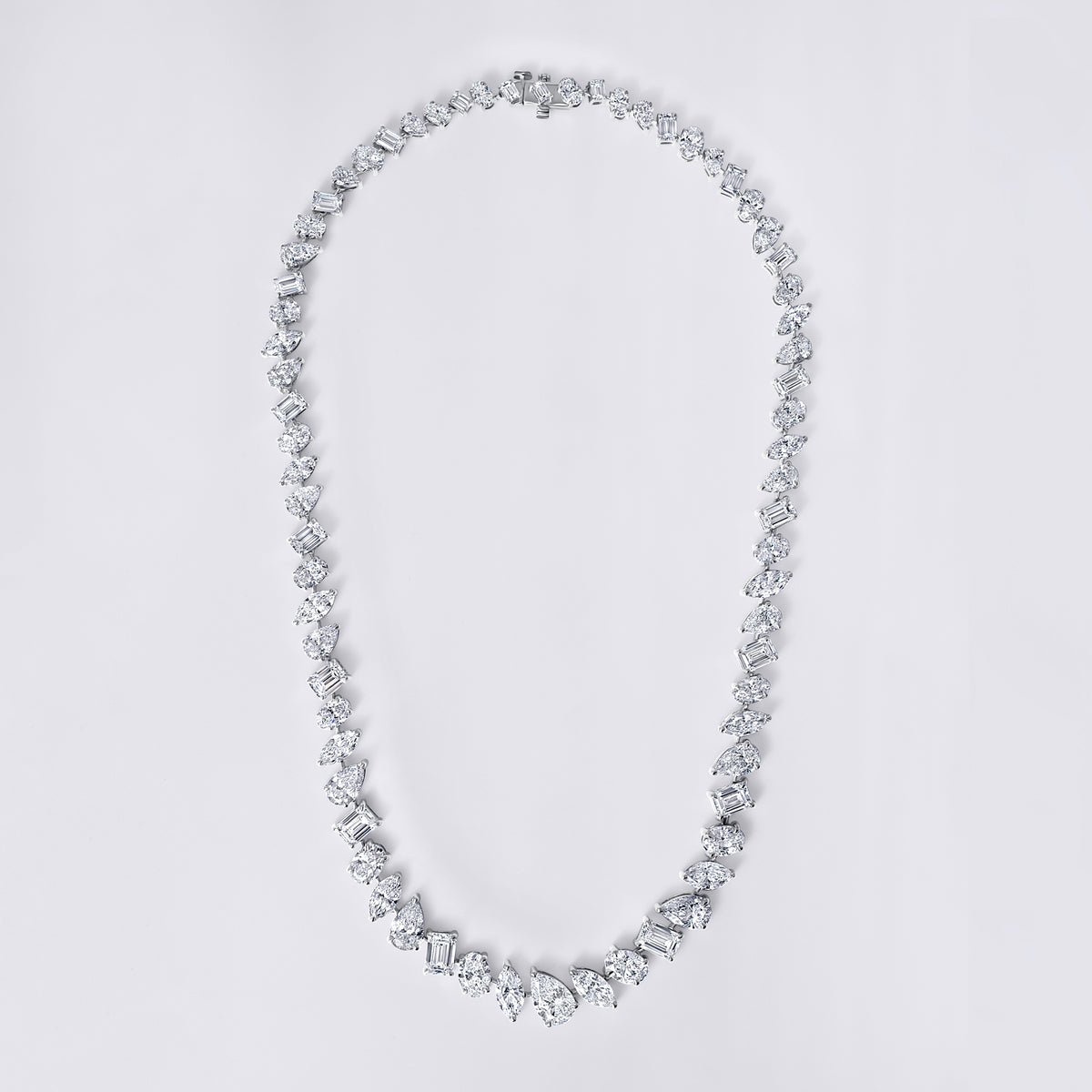 Couture White Mixed Shape Diamond Tennis Necklace
