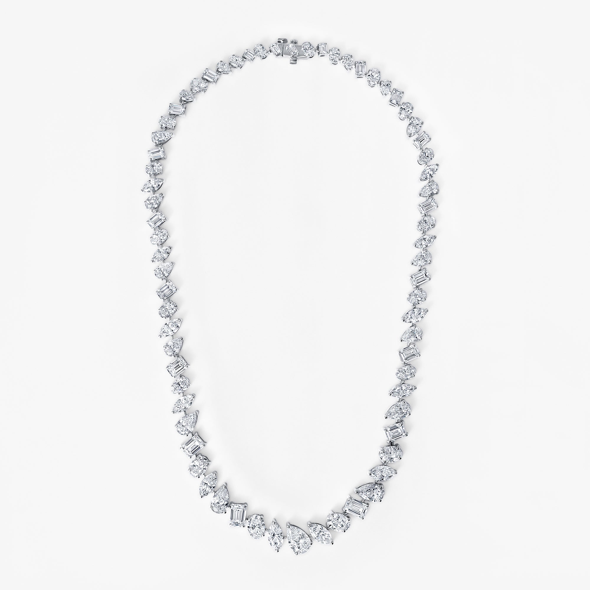 Mixed Shape Diamond Graduating Tennis Necklace