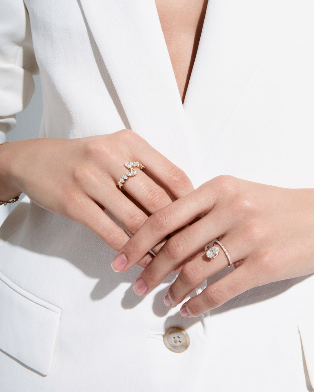 Oval Diamond Pavé Wrap Ring