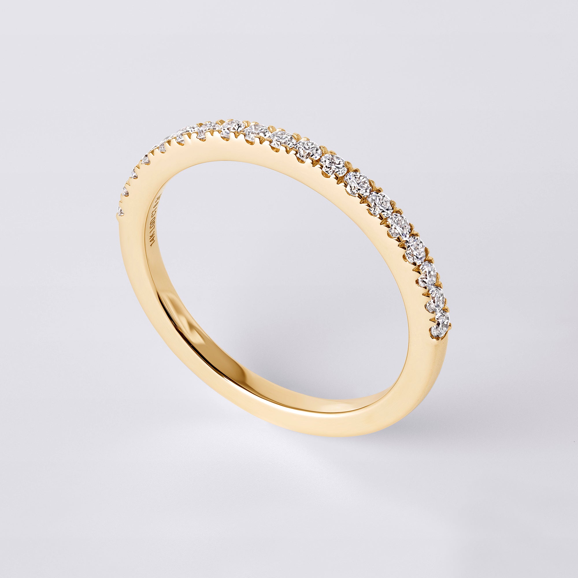 Round Brilliant Cut Half Eternity Band (1/3CTW), Yellow Gold