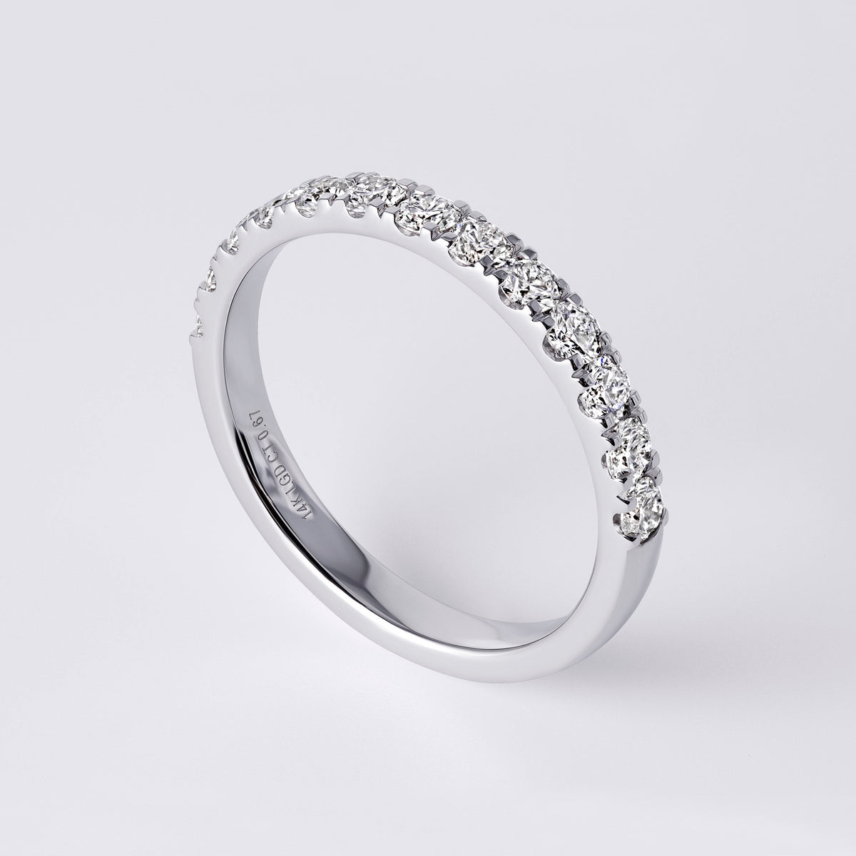 Round Brilliant Cut Half Eternity Band (2/3CTW), White Gold
