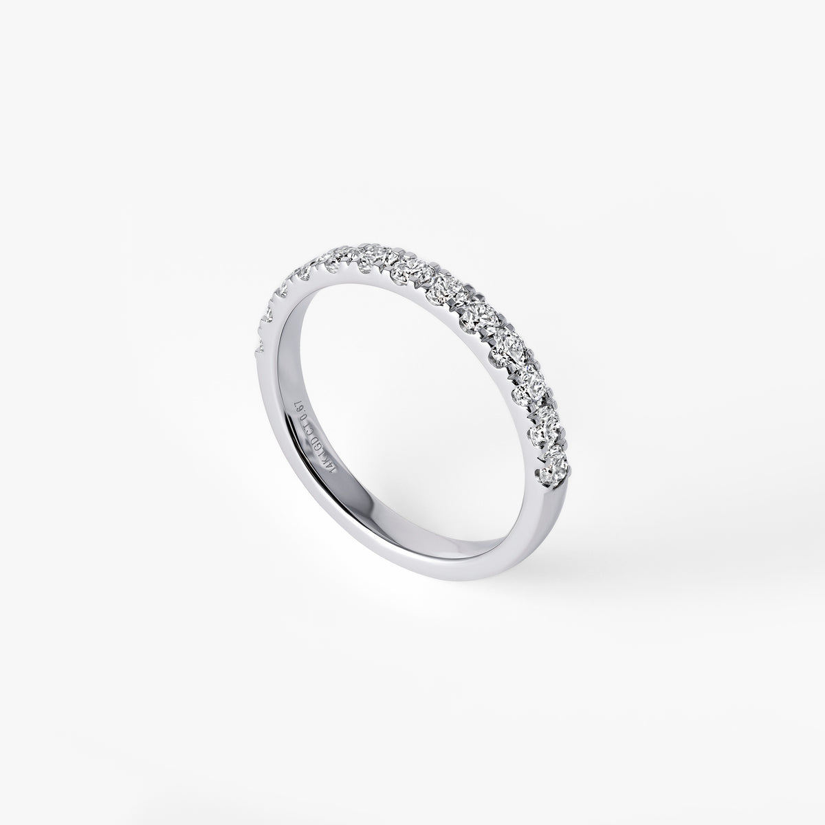 Round Diamond Half Eternity Band