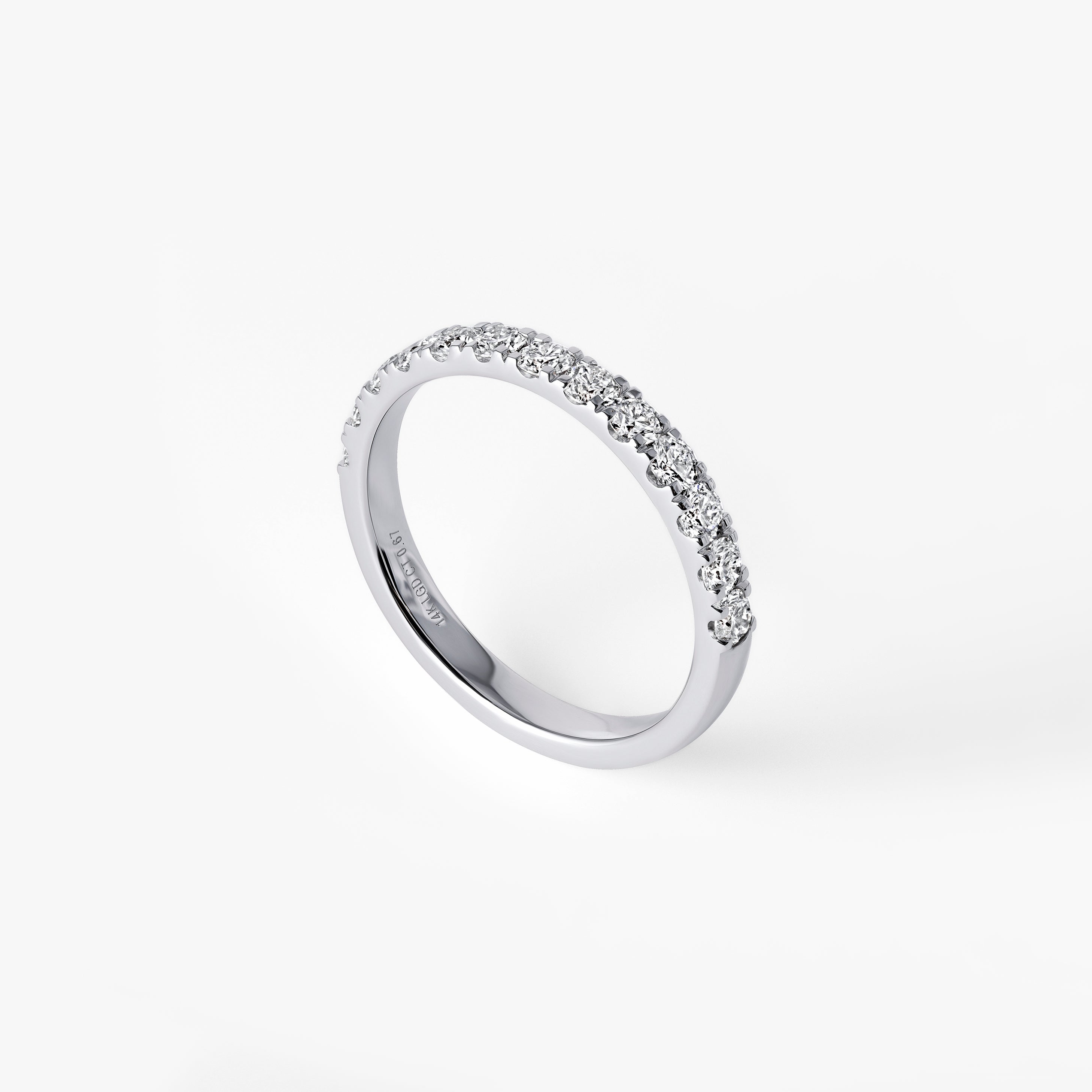 Round Diamond Half Eternity Band