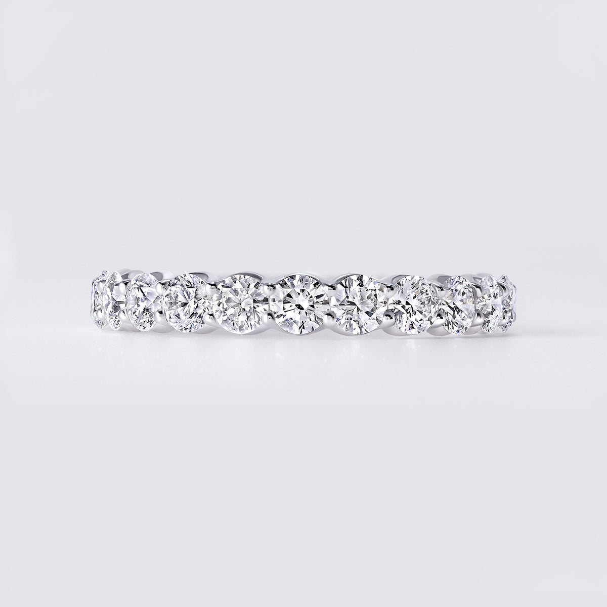 Round Brilliant Cut Half Eternity Band (1CTW), White Gold