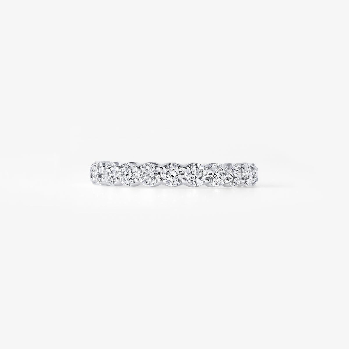 Round Diamond Petite U-Prong Half Eternity Band