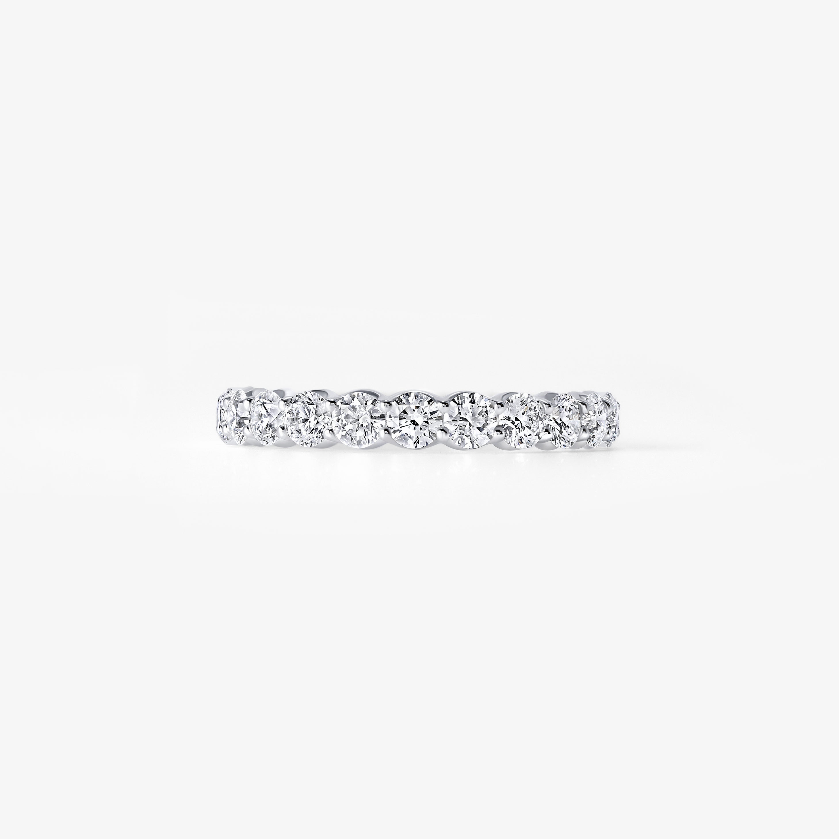 Round Diamond U-Prong Half Eternity Band