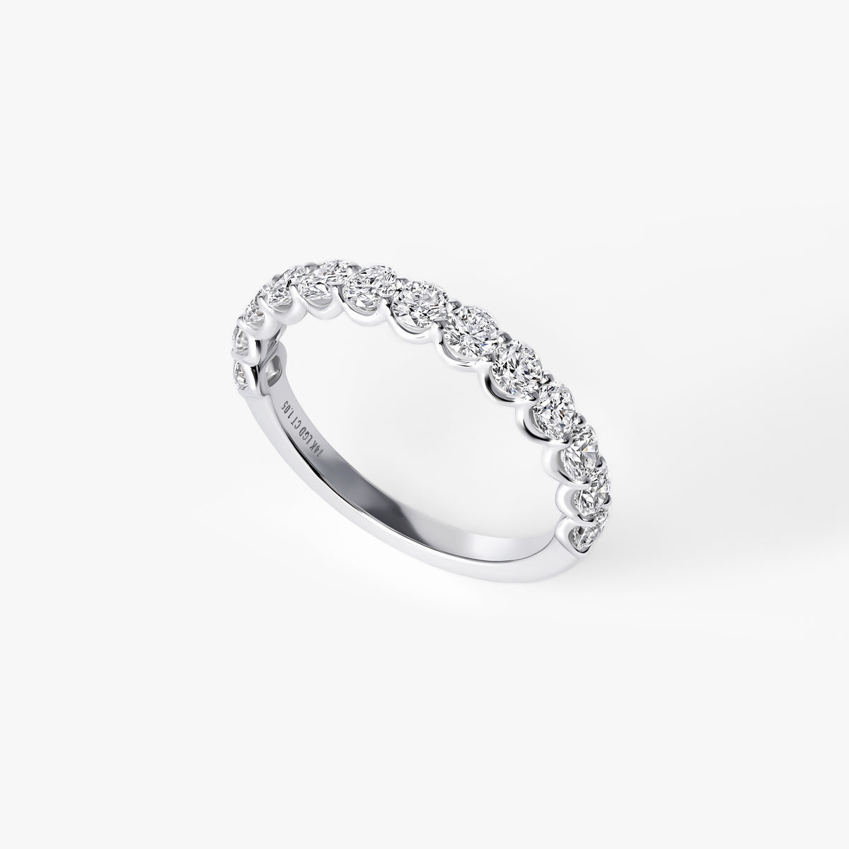 Round Diamond Petite U-Prong Half Eternity Band