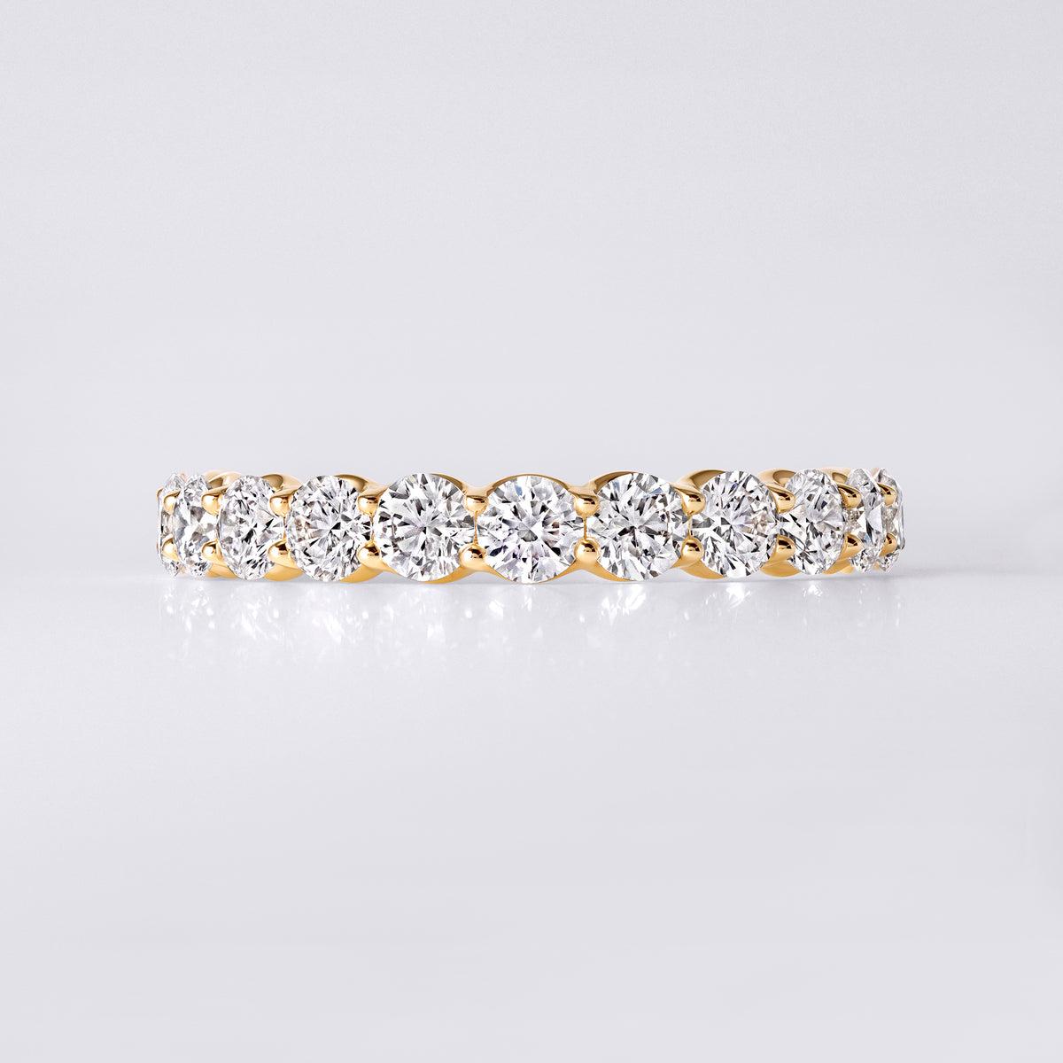 Round Brilliant Cut 3/4 Eternity Band (1 1/5CTW), Yellow Gold