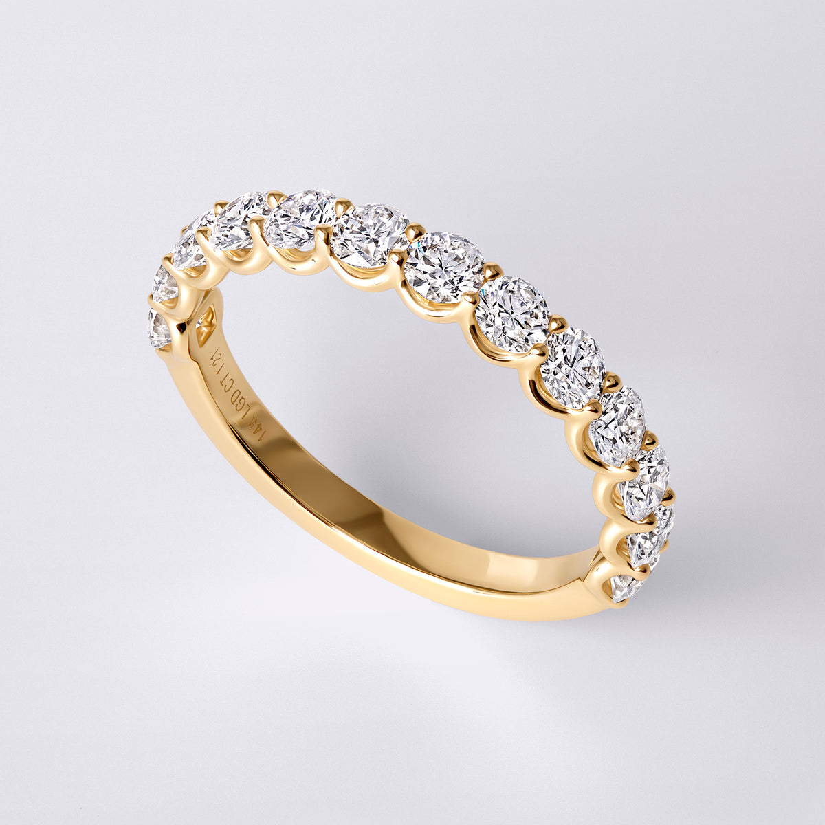Round Brilliant Cut 3/4 Eternity Band (1 1/5CTW), Yellow Gold