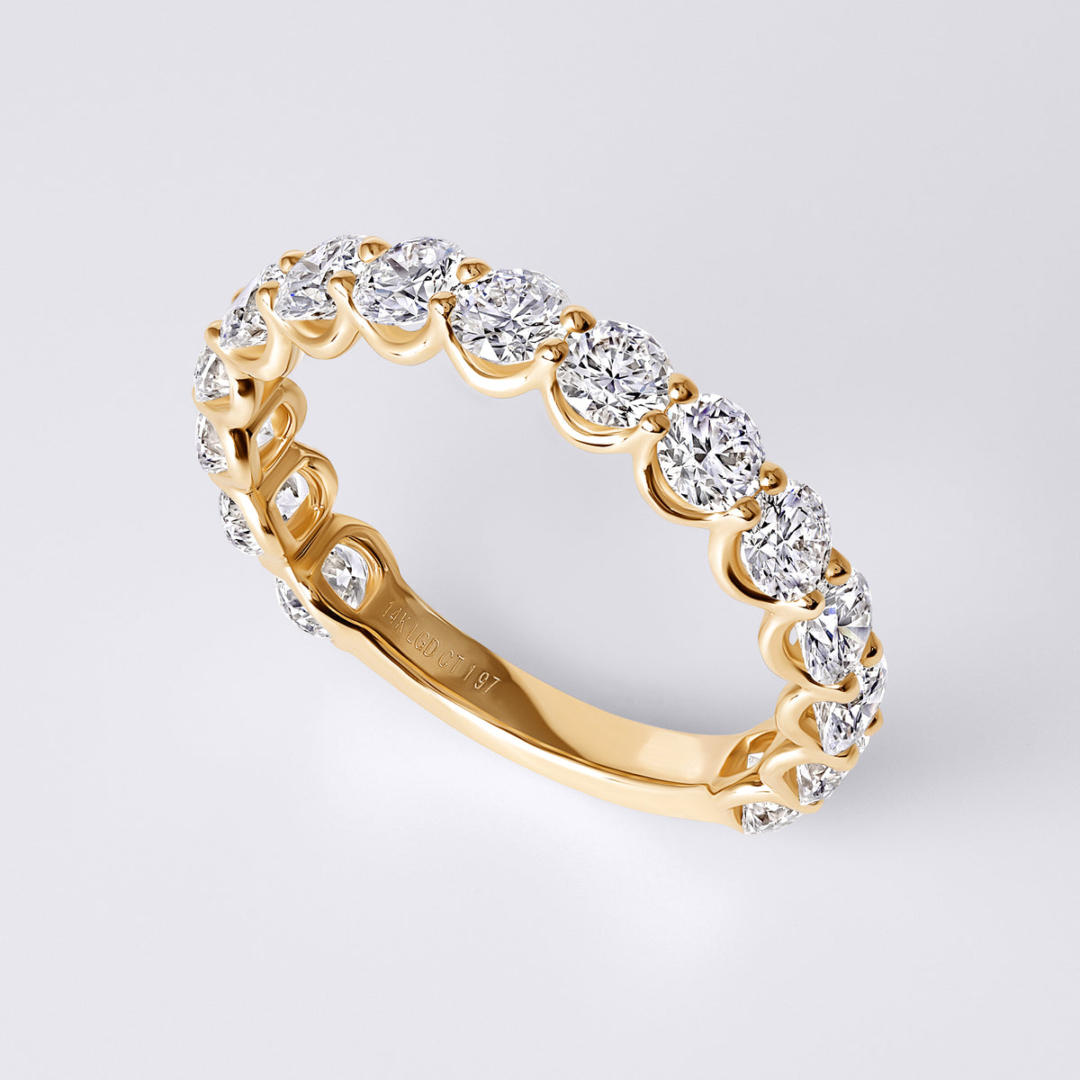 Round Brilliant Cut 3/4 Eternity Band (2CTW), Yellow Gold