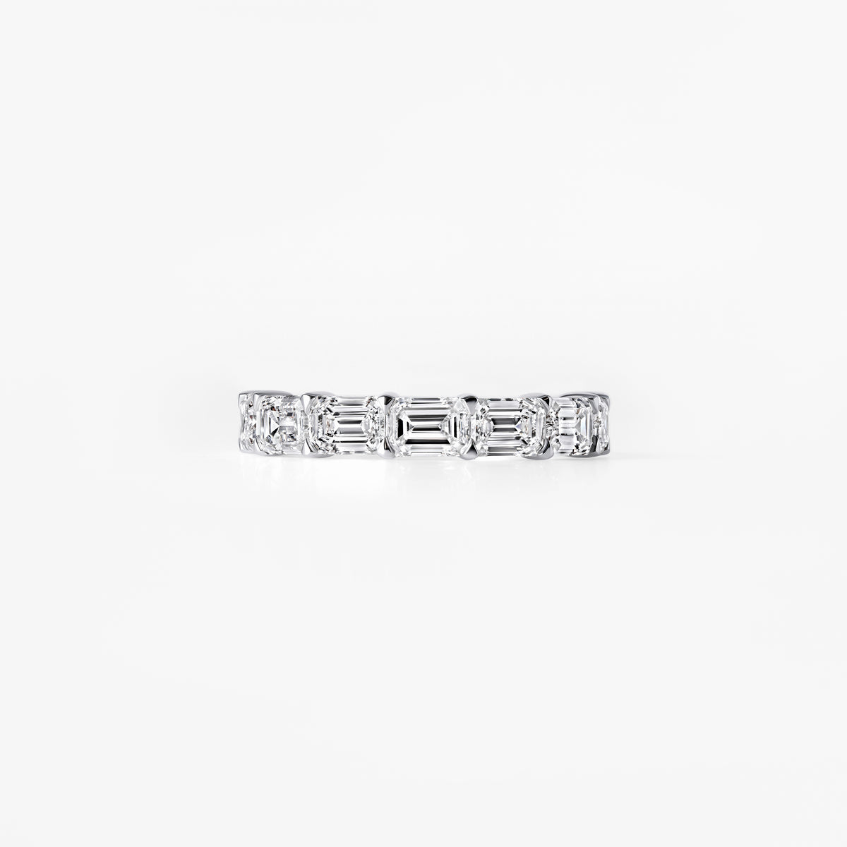 Emerald Cut Diamond East West Three Quarter Eternity Band