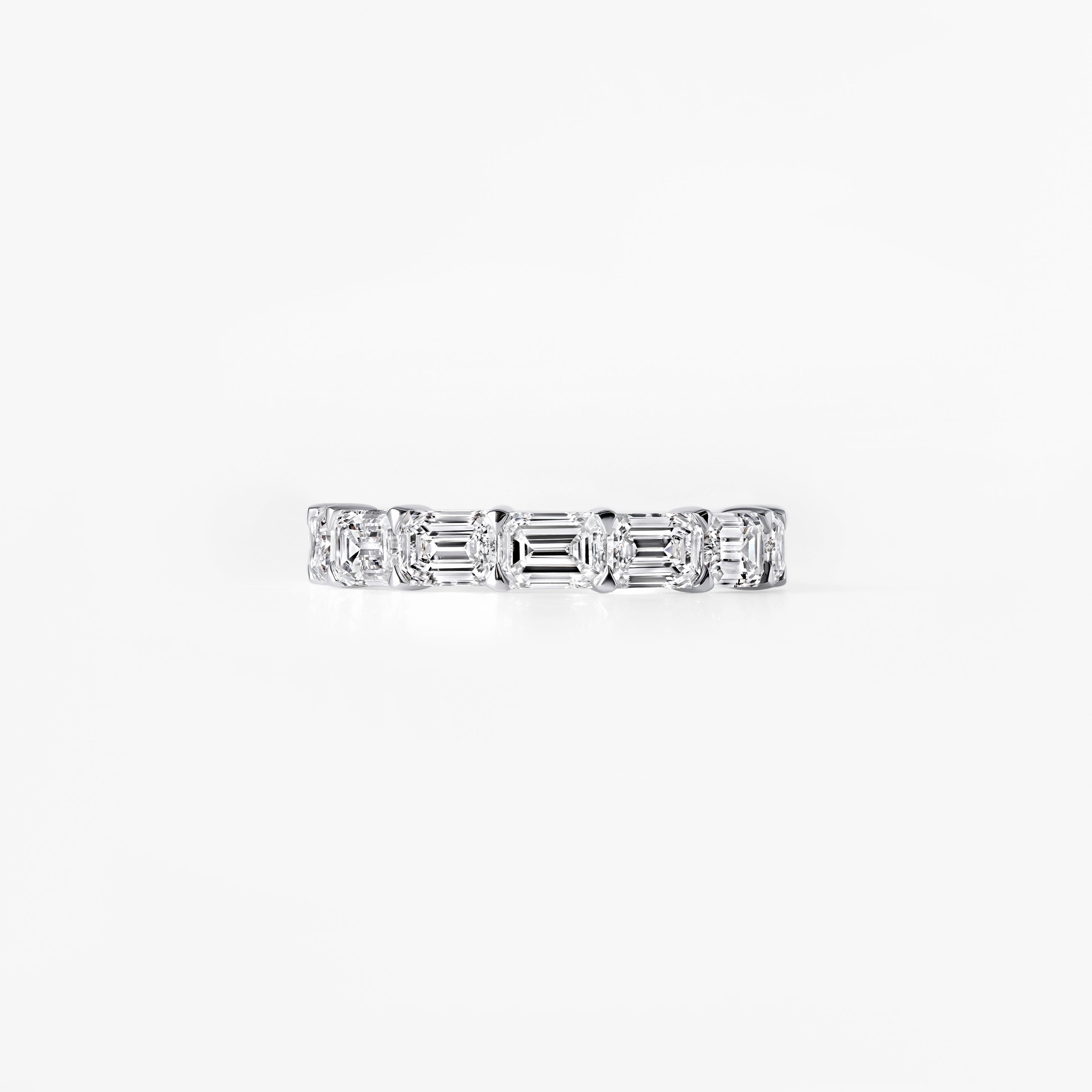 Emerald Cut Diamond East West Three Quarter Eternity Band