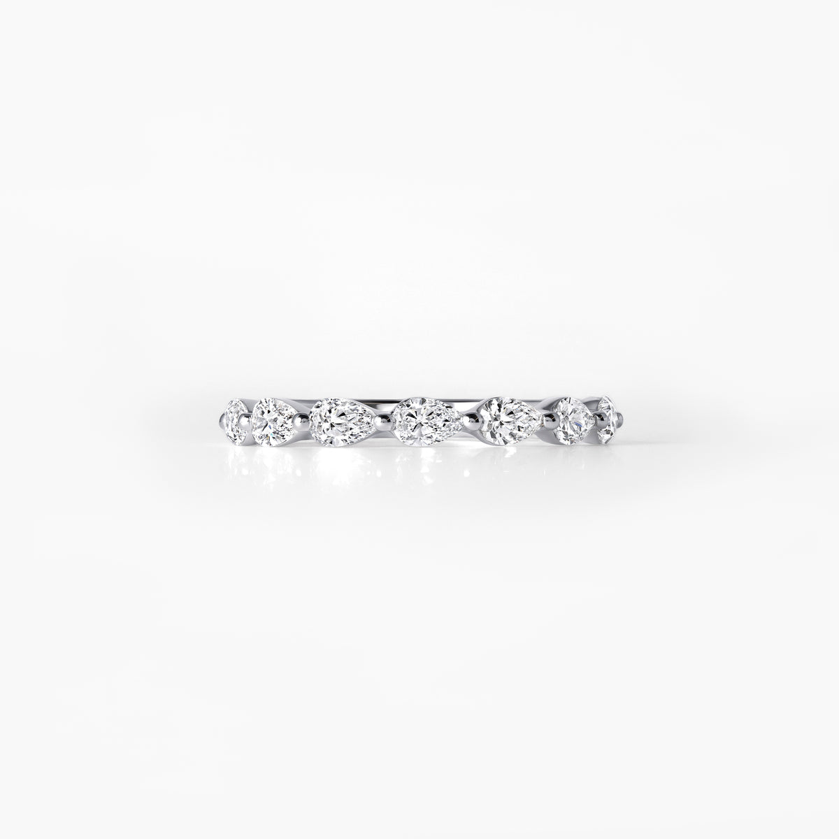 Pear Diamond East West Three Quarter Eternity Band