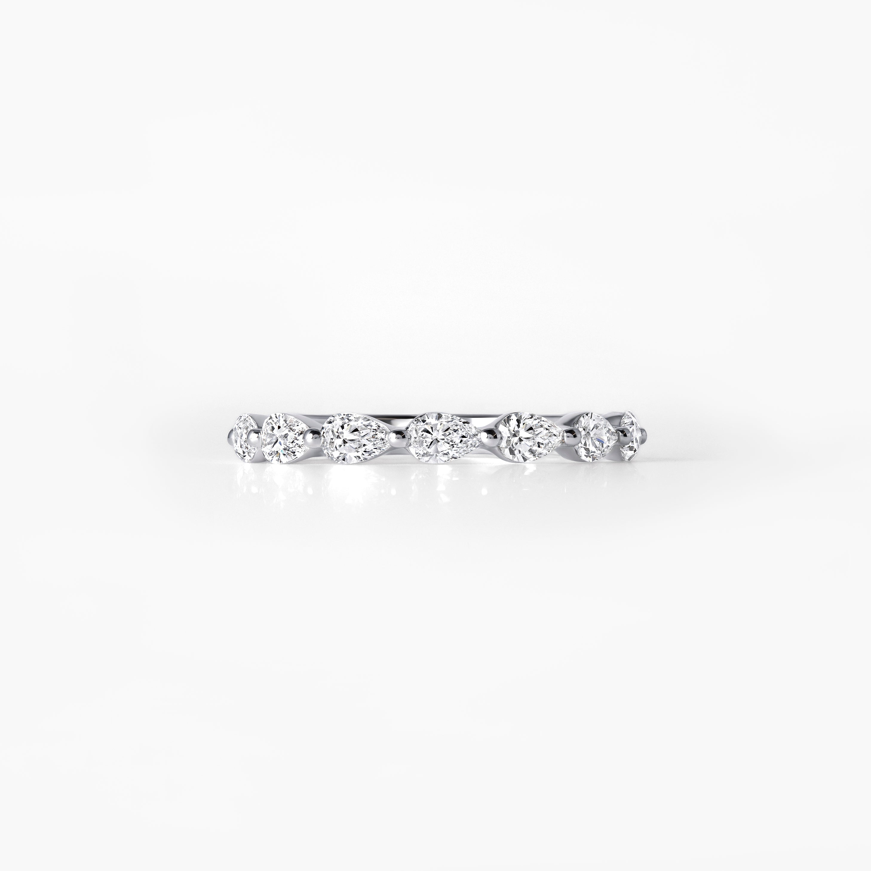 Pear Diamond East West Three Quarter Eternity Band