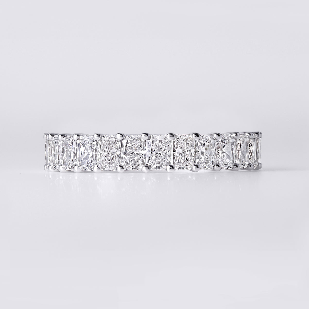 Radiant Cut 3/4 Eternity Band (2CTW), White Gold