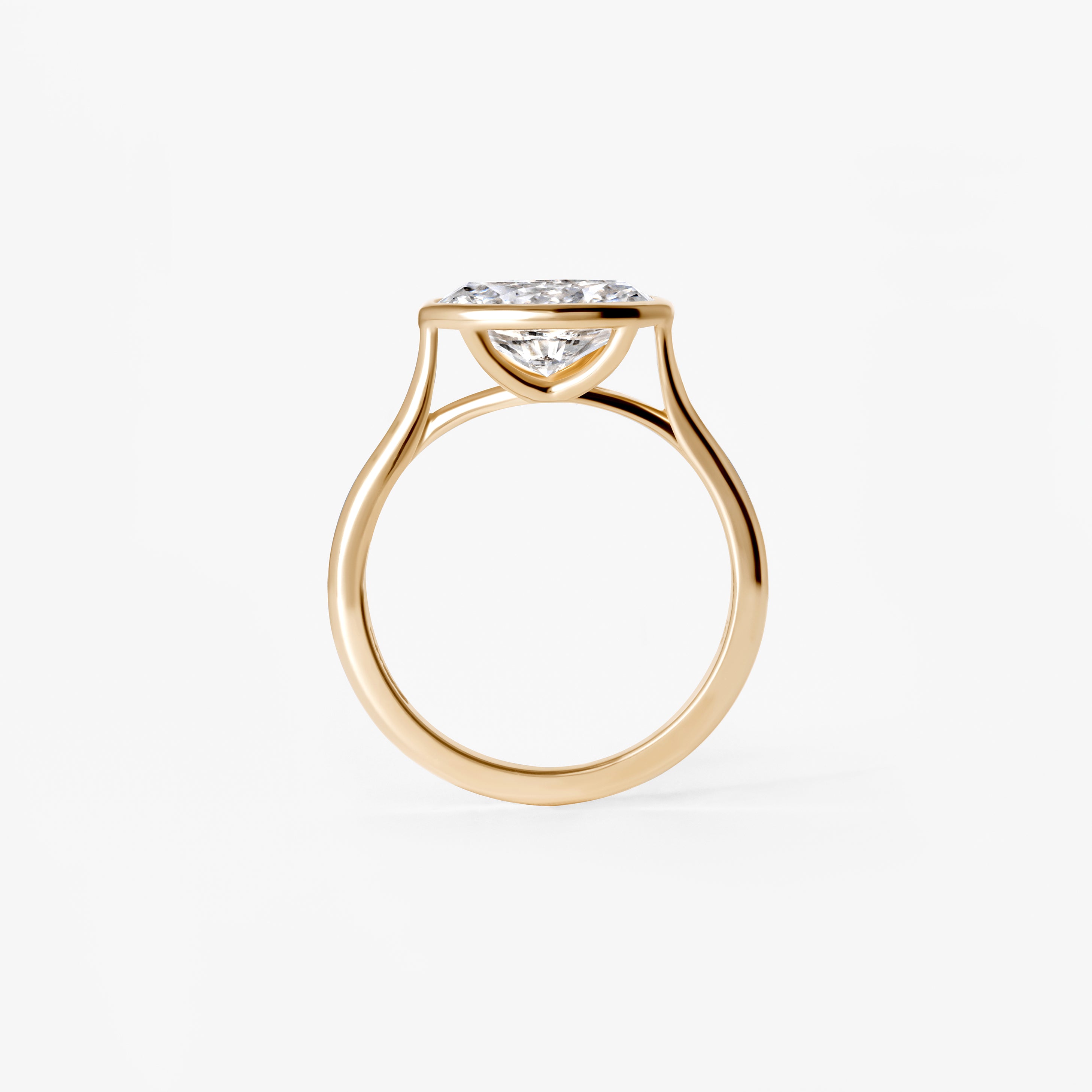 2.04CT Oval East West Bezel Set Engagement Ring