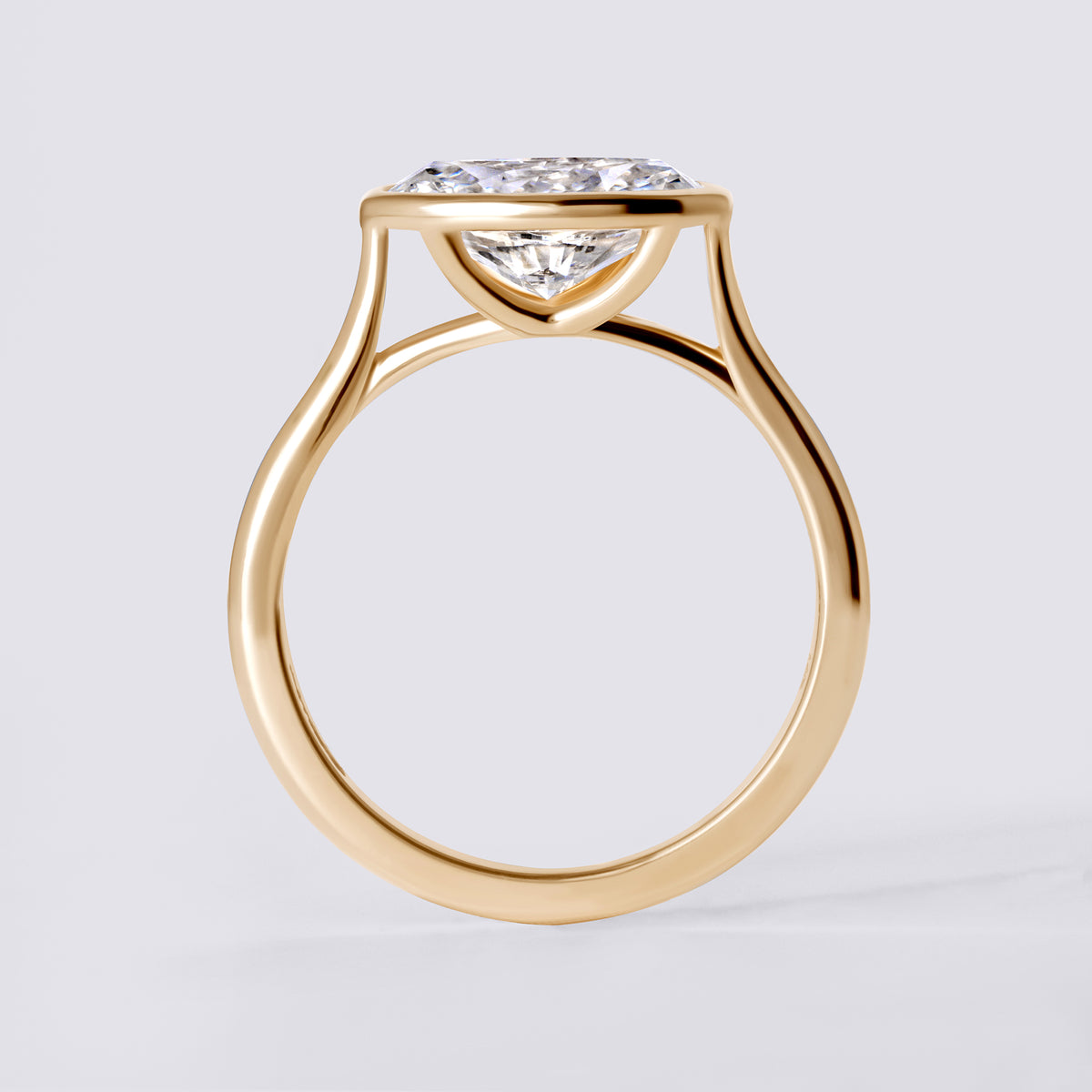 Lori 2.04 CTW Oval Diamond East West Bezel Set Engagement Ring