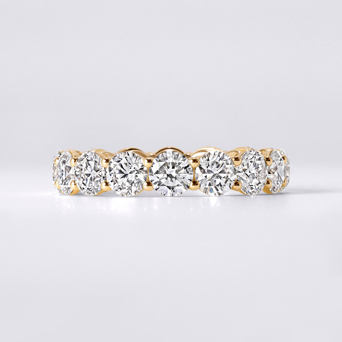 Round Brilliant Cut Eternity Band (4 1/5CTW), Yellow Gold