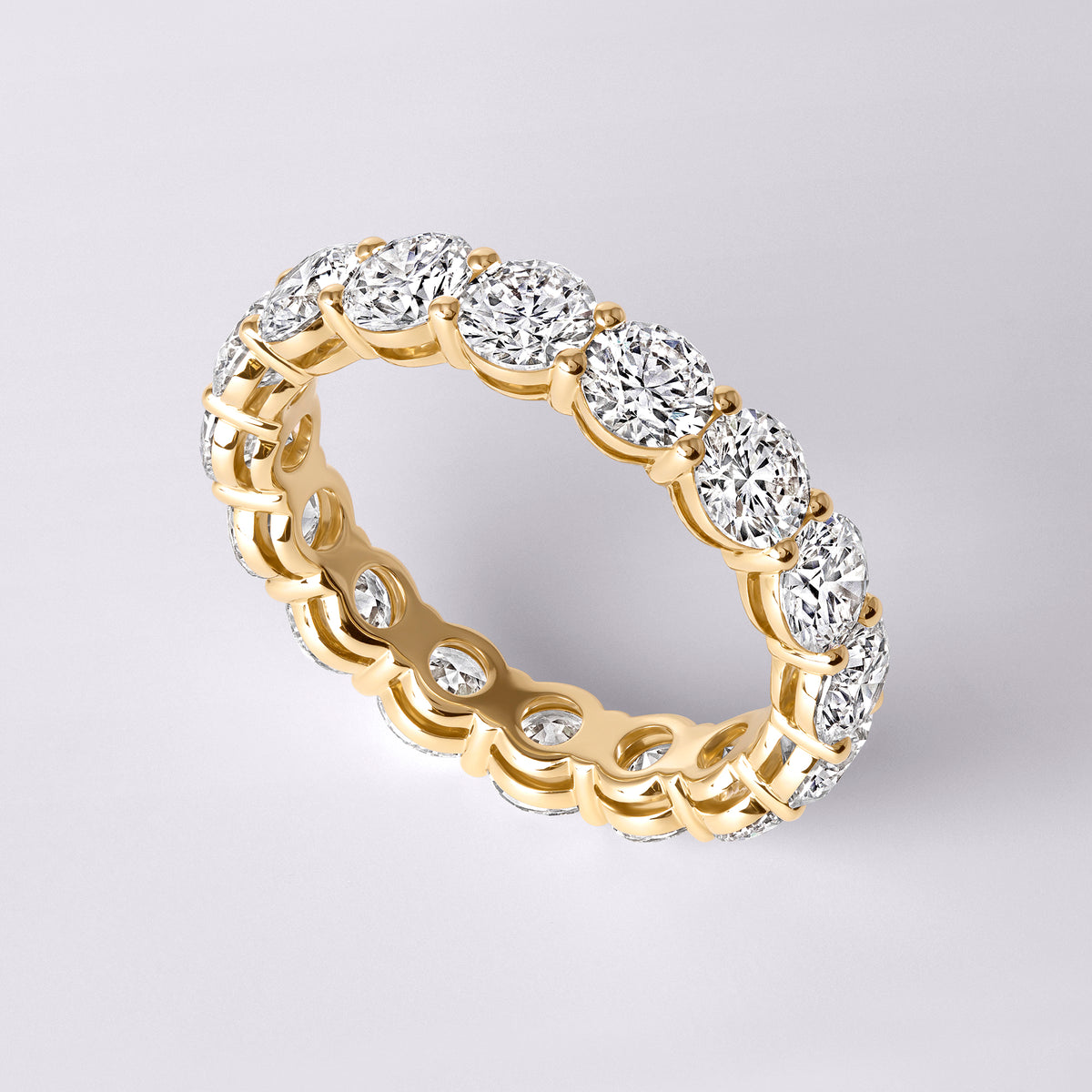 Round Brilliant Cut Eternity Band (4 1/5CTW), Yellow Gold