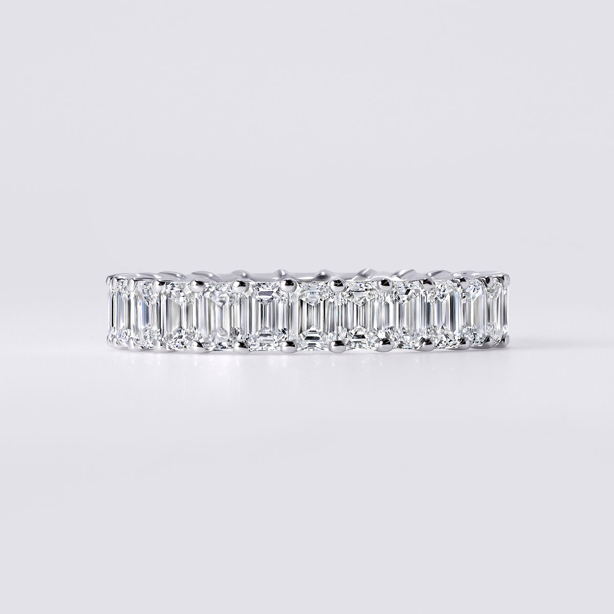 Emerald Cut Eternity Band (3 1/8CTW), White Gold