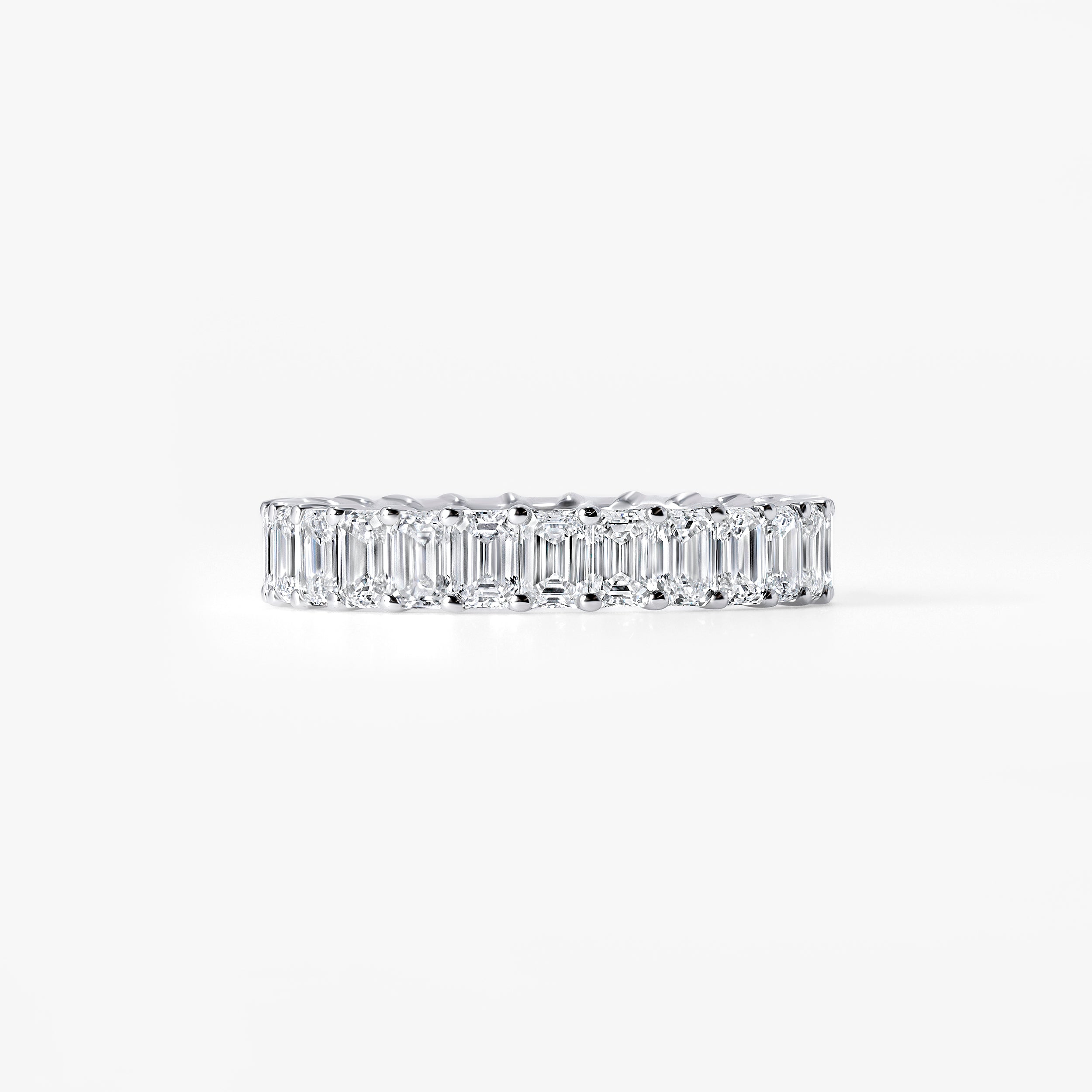 Emerald Cut Diamond Petite Shared Prong Eternity Band
