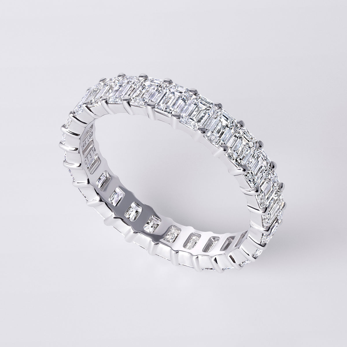 Emerald Cut Eternity Band (3 1/8CTW), White Gold