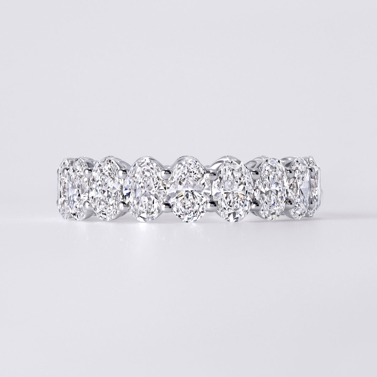 Oval Shaped Eternity Band (4 3/4CTW), White Gold