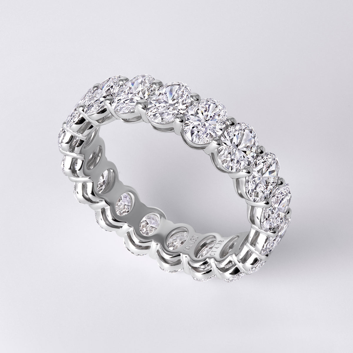 Oval Shaped Eternity Band (4 3/4CTW), White Gold