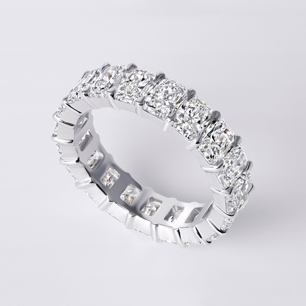 Radiant Cut Eternity Band (6 1/2CTW), White Gold