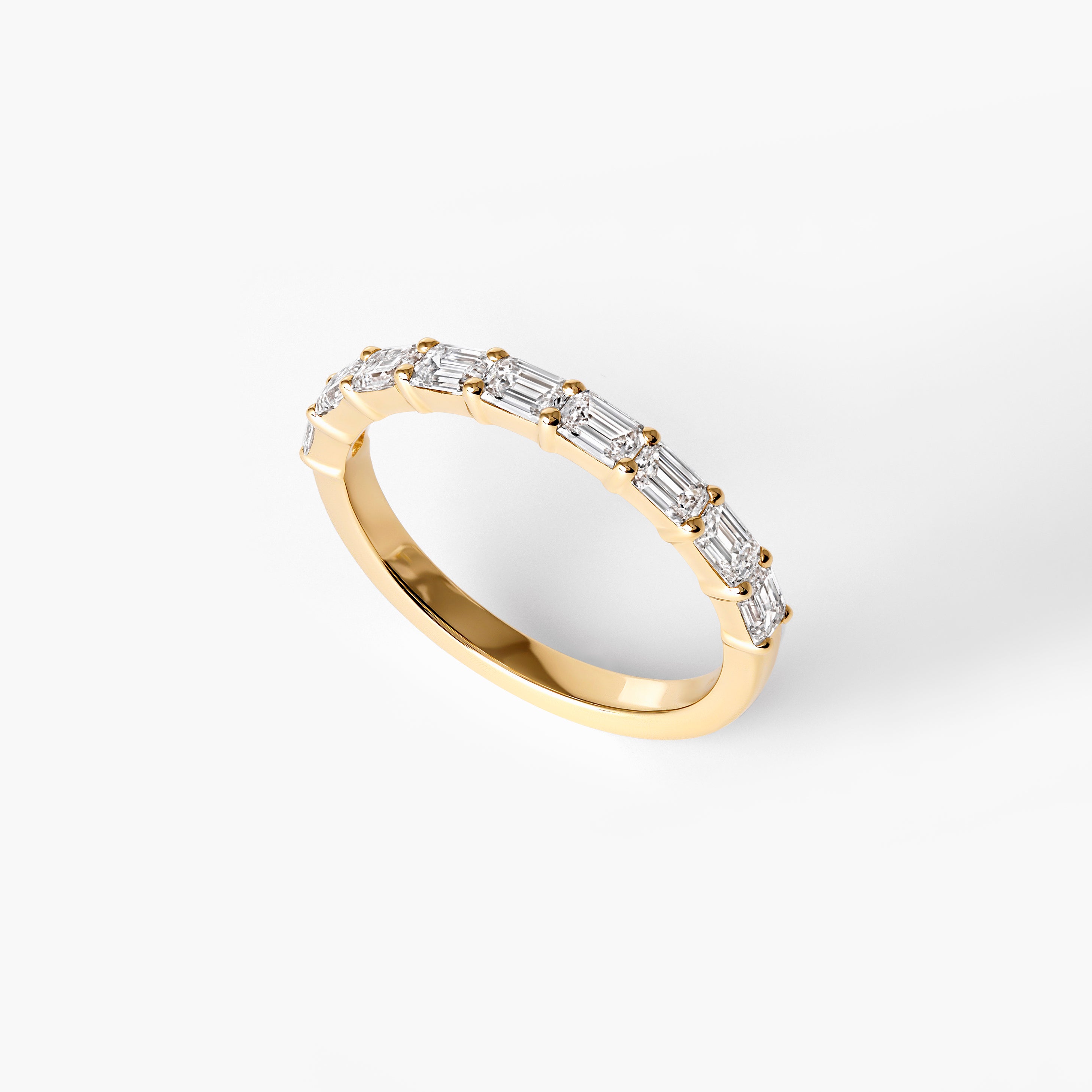 Emerald Cut Diamond East/West Half Eternity Band