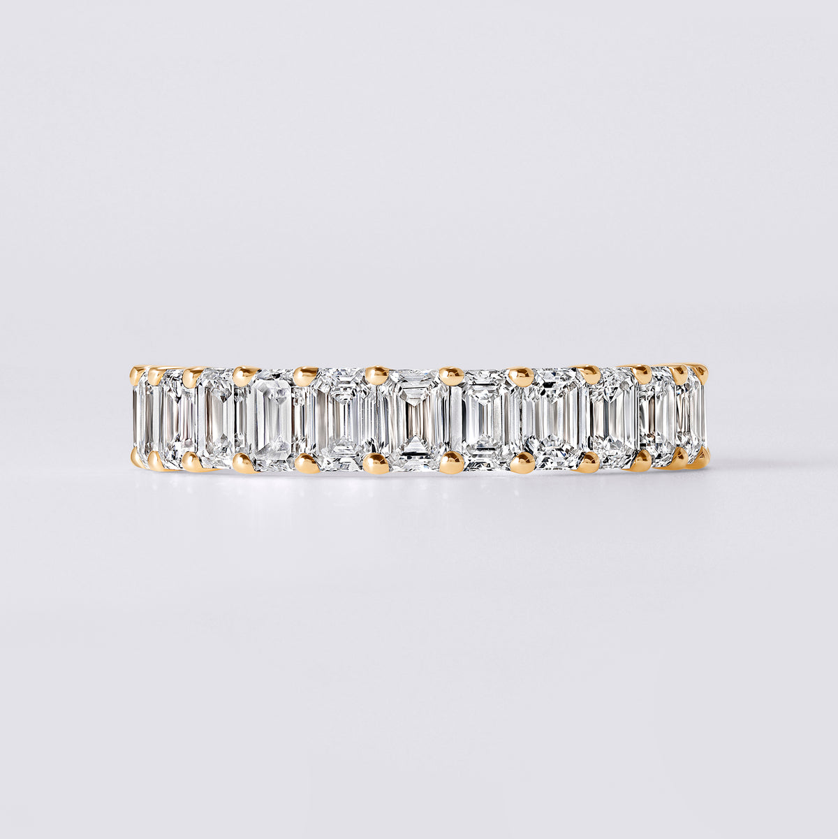 Emerald Cut Half Eternity Band (1 7/8CTW), Yellow Gold