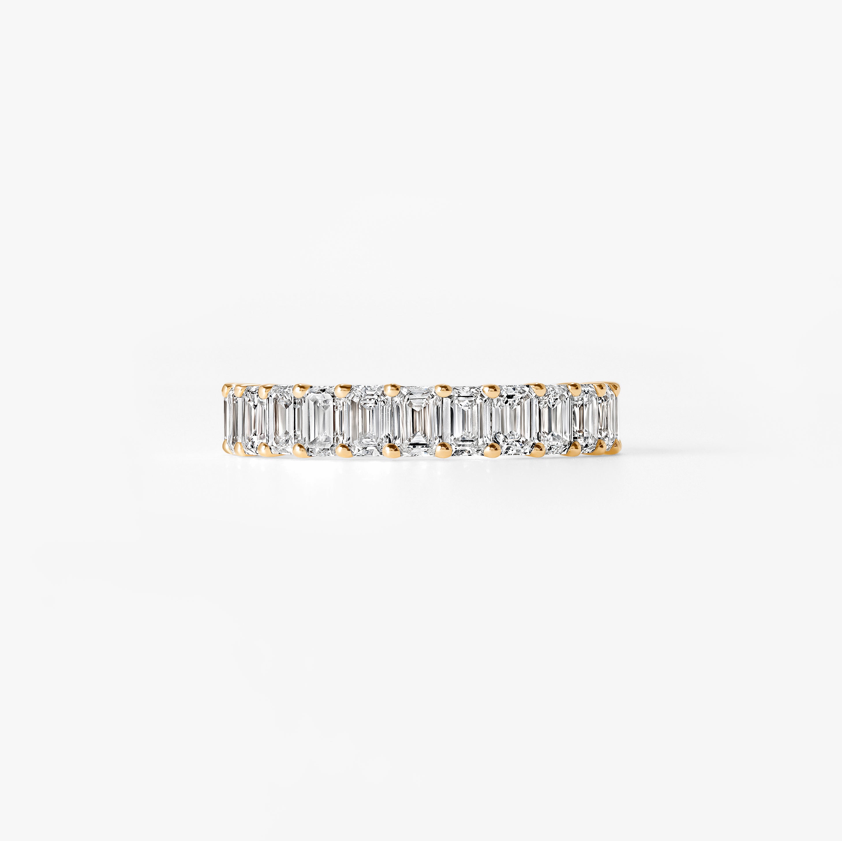Emerald Cut Diamond Half Eternity Band