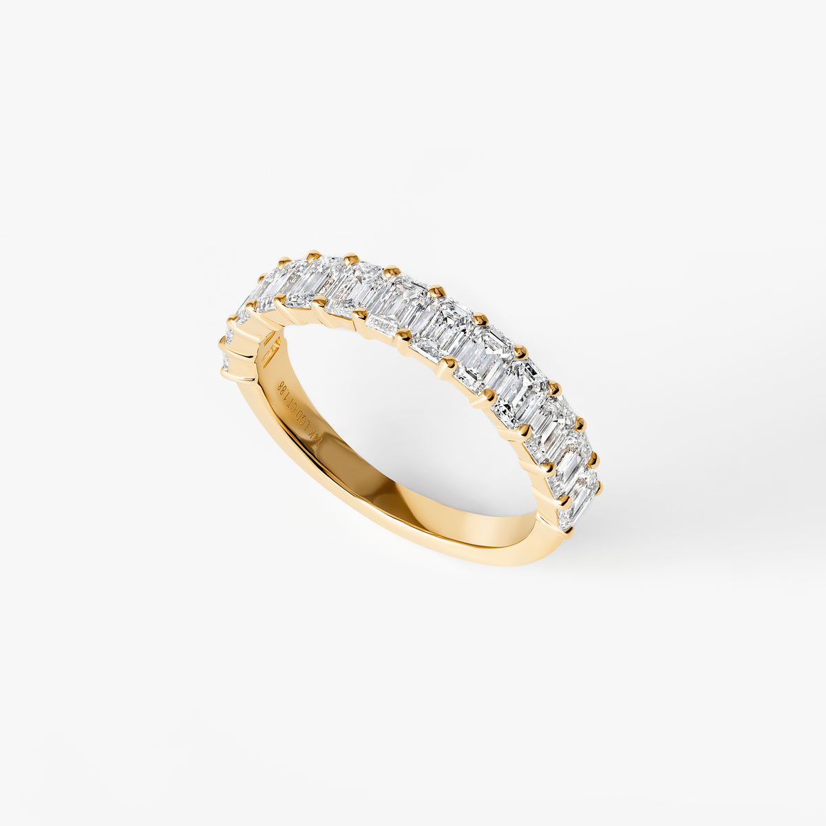 Emerald Cut Diamond Half Eternity Band