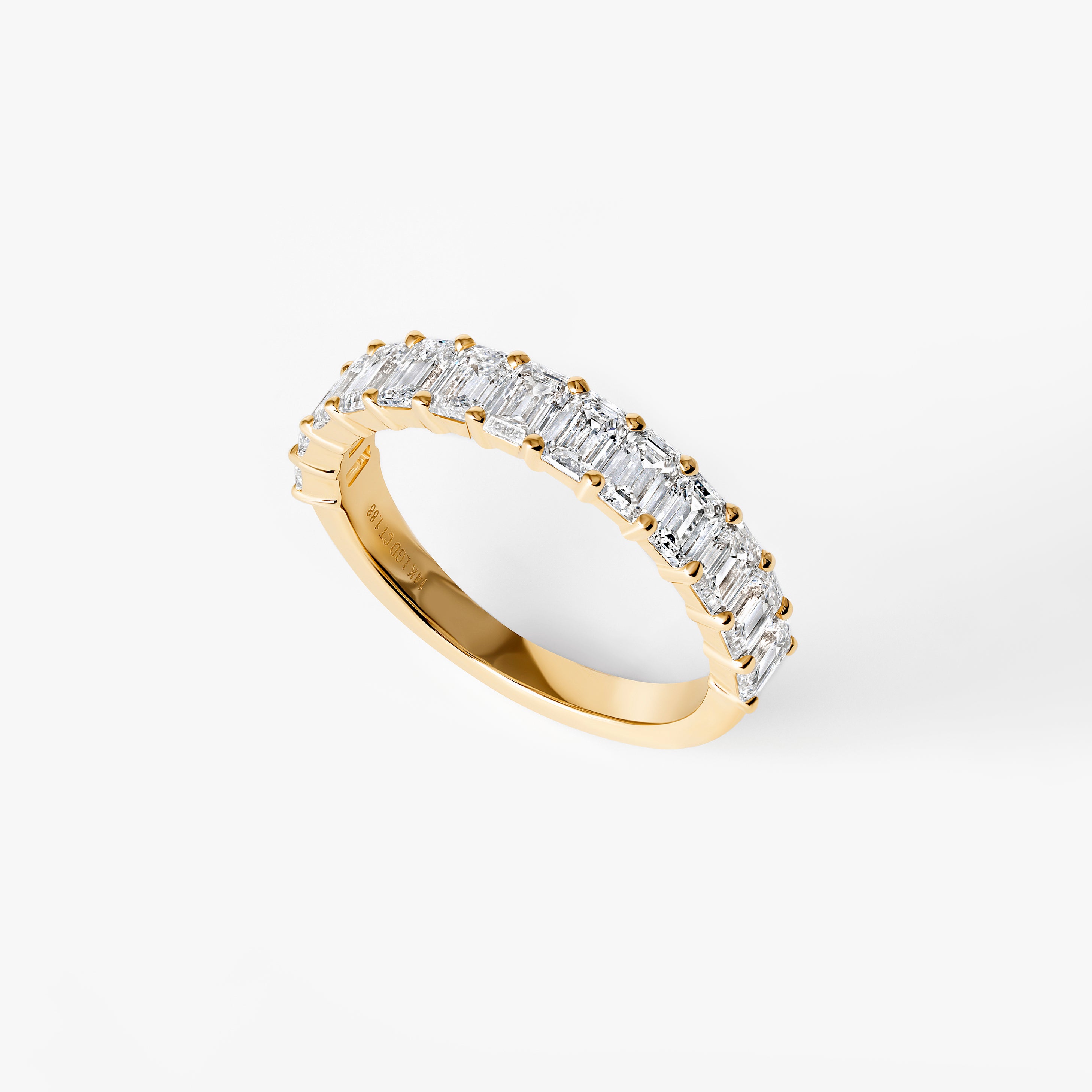 Emerald Cut Diamond Half Eternity Band