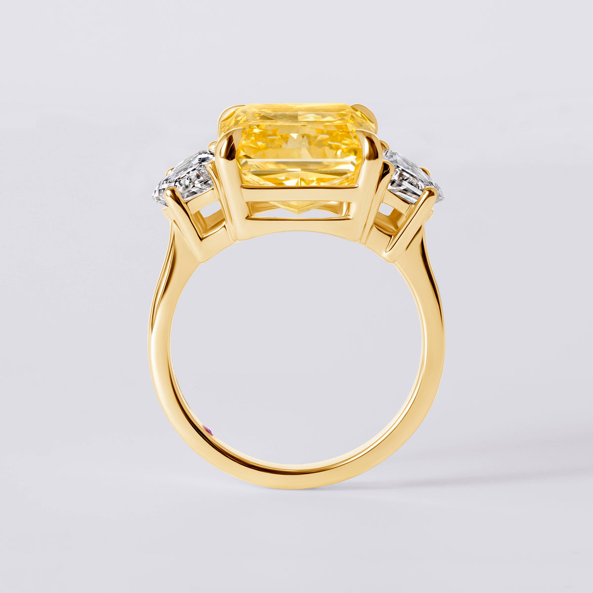 Bespoke 9.04 CTW Yellow Radiant Diamond with Cadillac Sidestones Engagement Ring