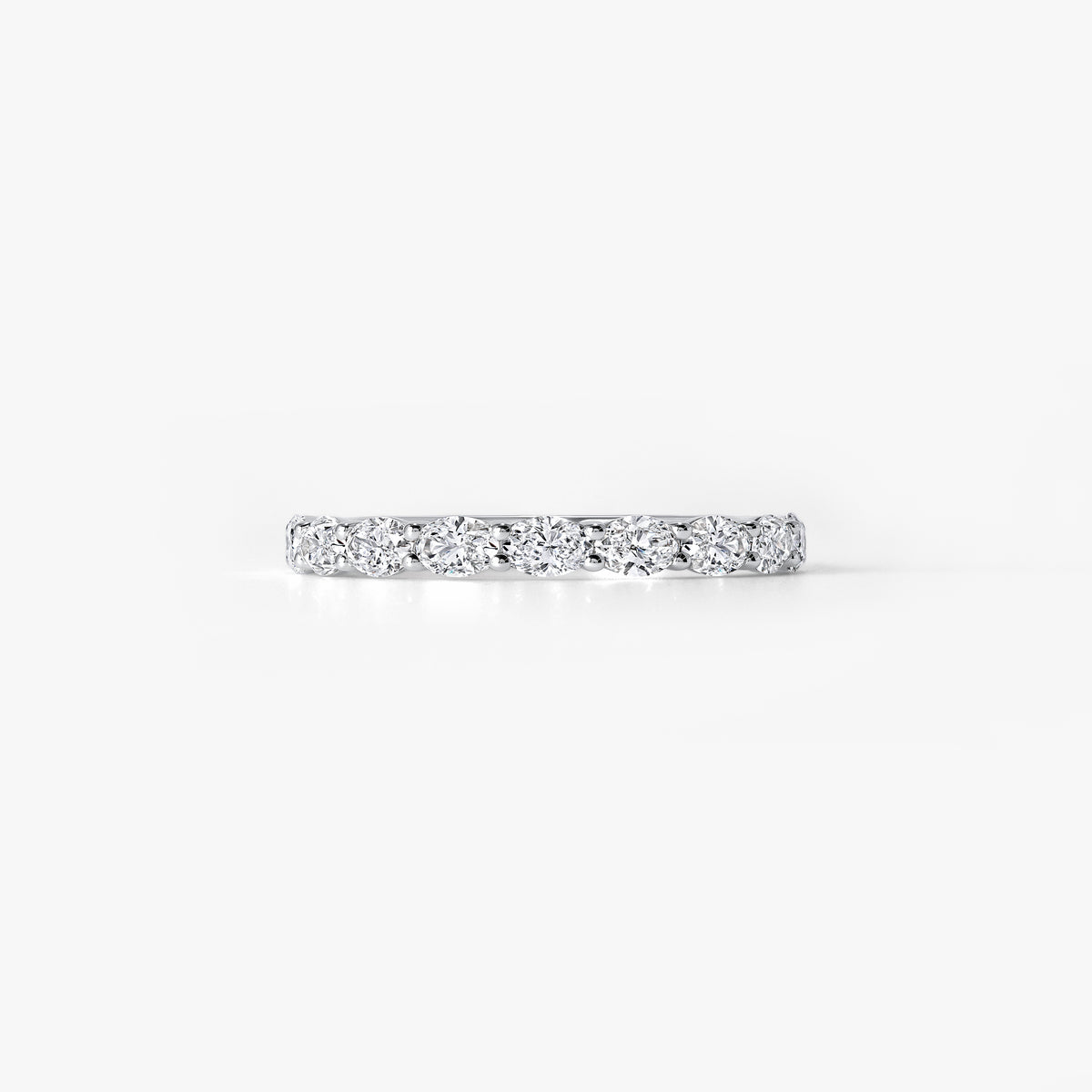 Oval Diamond East West Half Eternity Band