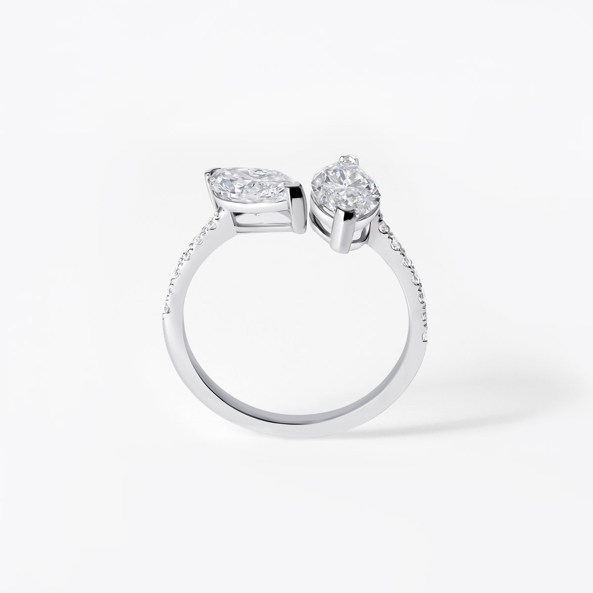 Marquise Diamond Toi et Moi Ring