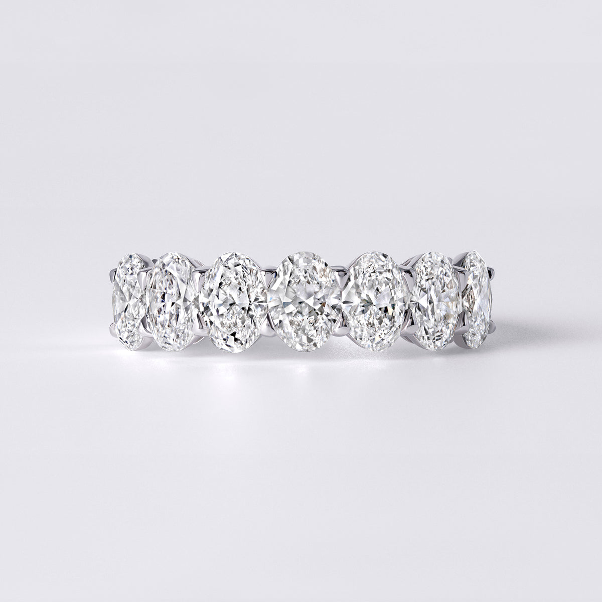 Oval 7 Stone Half Eternity Band (2 1/5CTW), White Gold