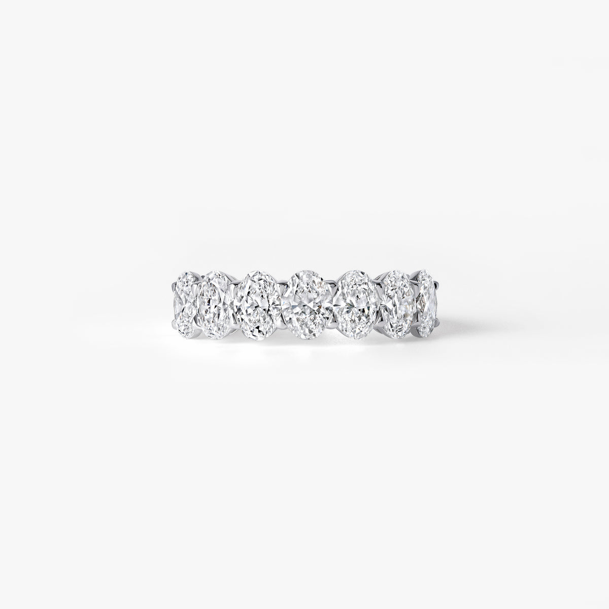 Oval Diamond Seven Stone Half Eternity Band